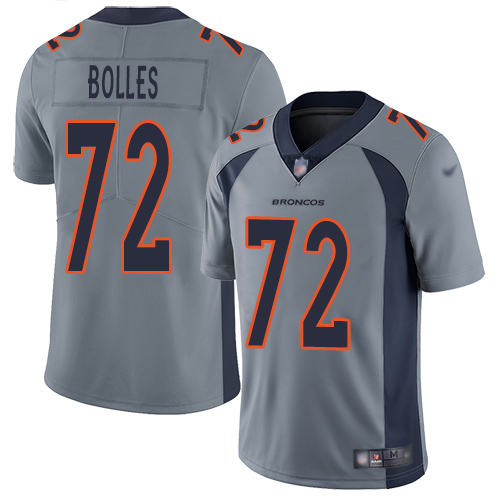 Men Denver Broncos #72 Garett Bolles Limited Silver Inverted Legend Football NFL Jersey->denver broncos->NFL Jersey
